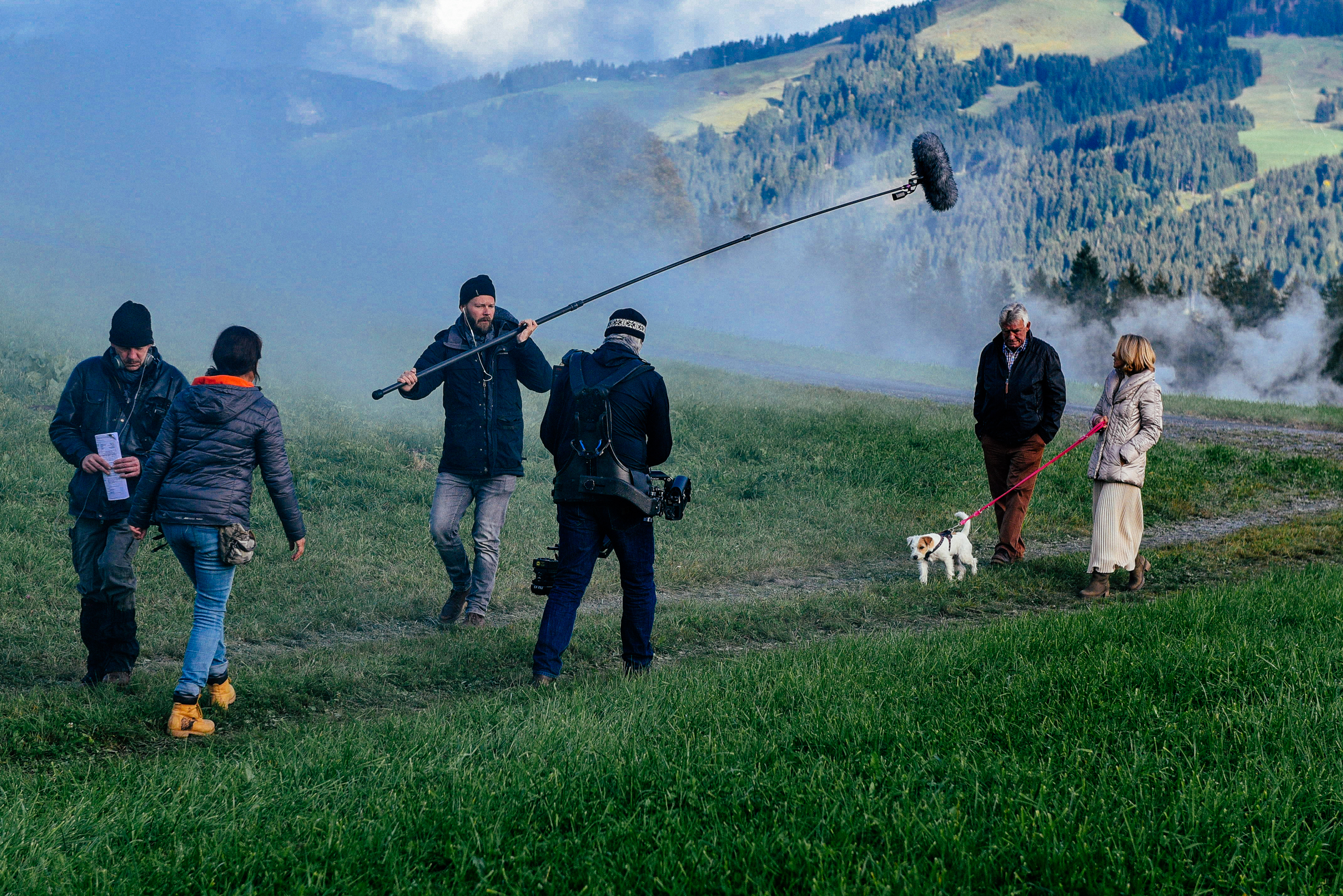 film team filming for a TV series