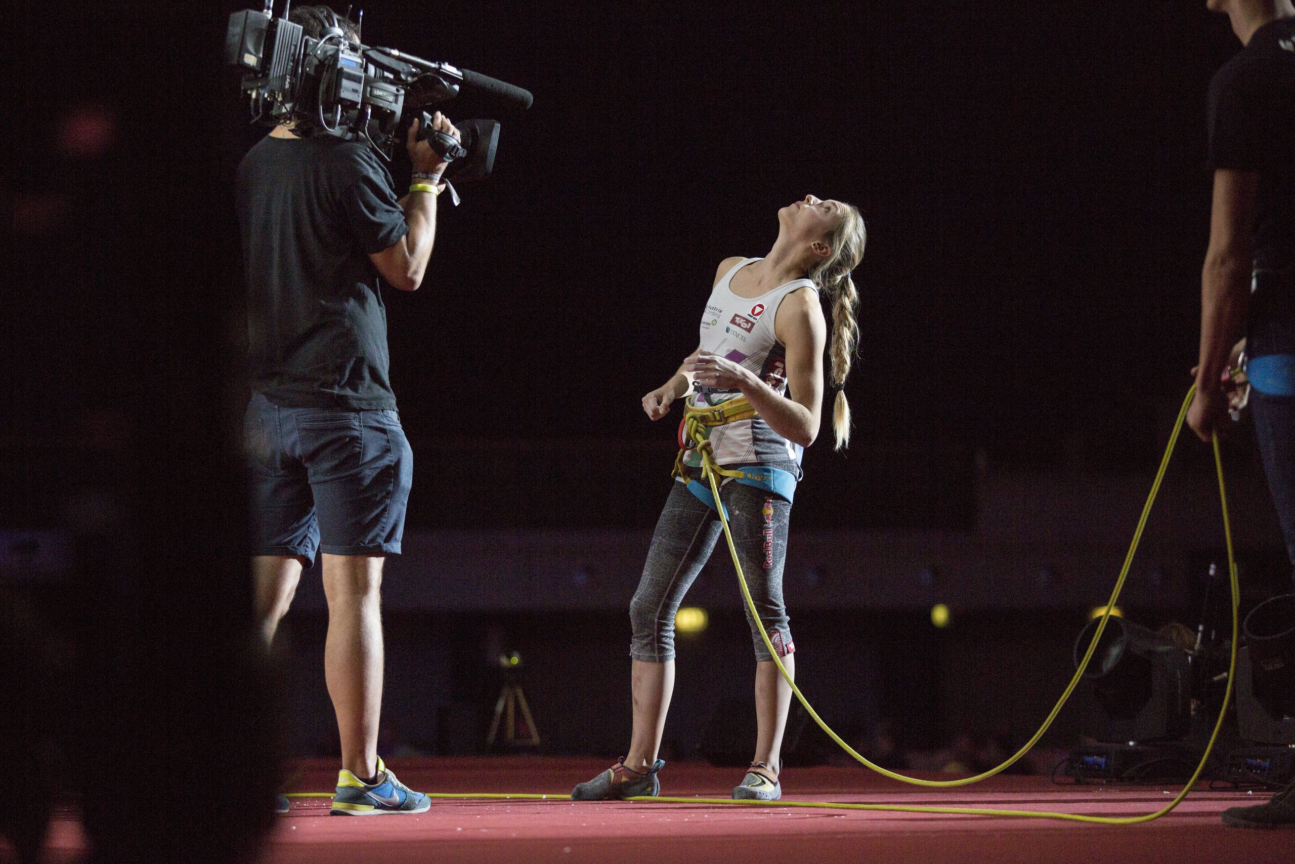 Film team at the climbing world masters