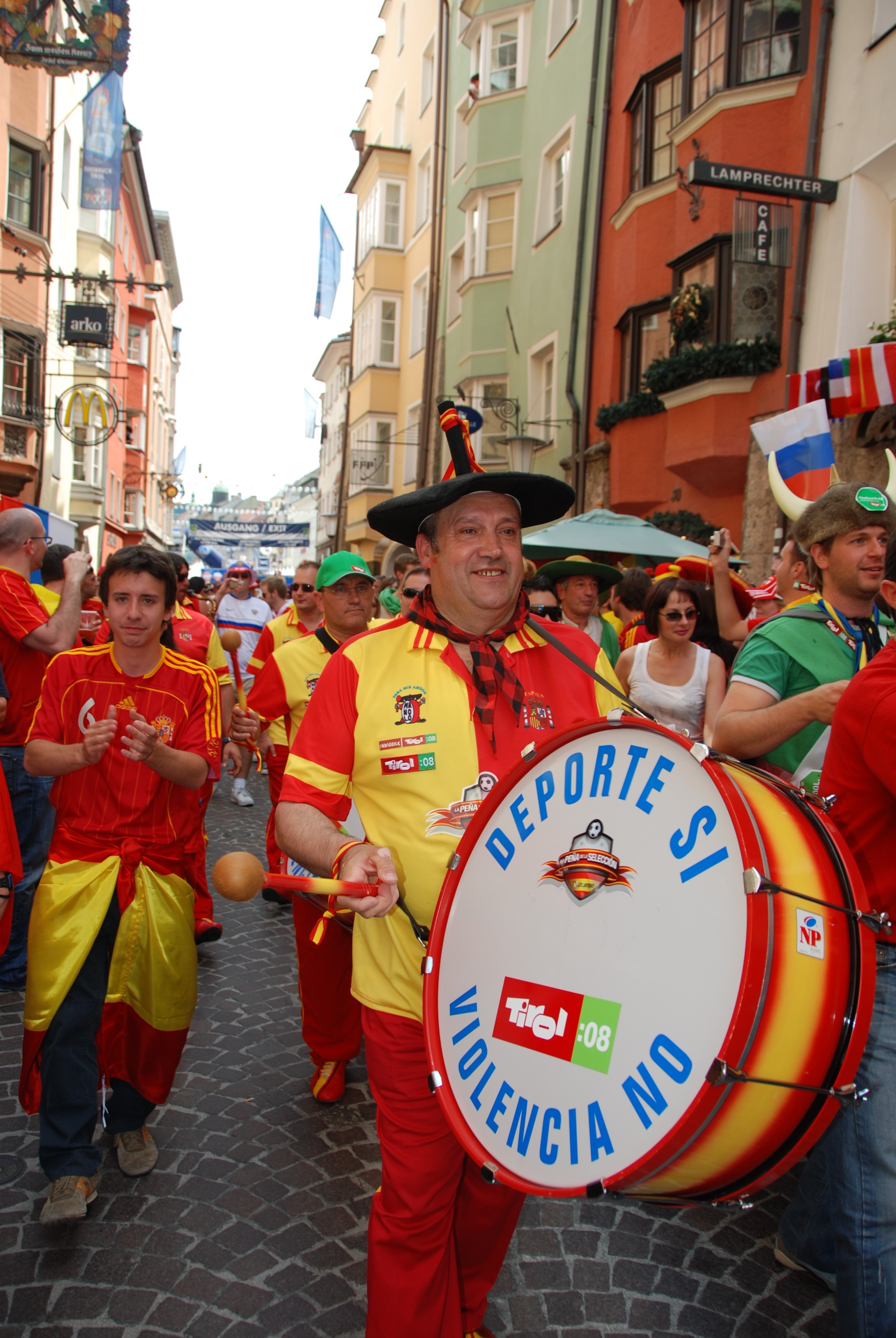 Fans during the football championships in Tyrol