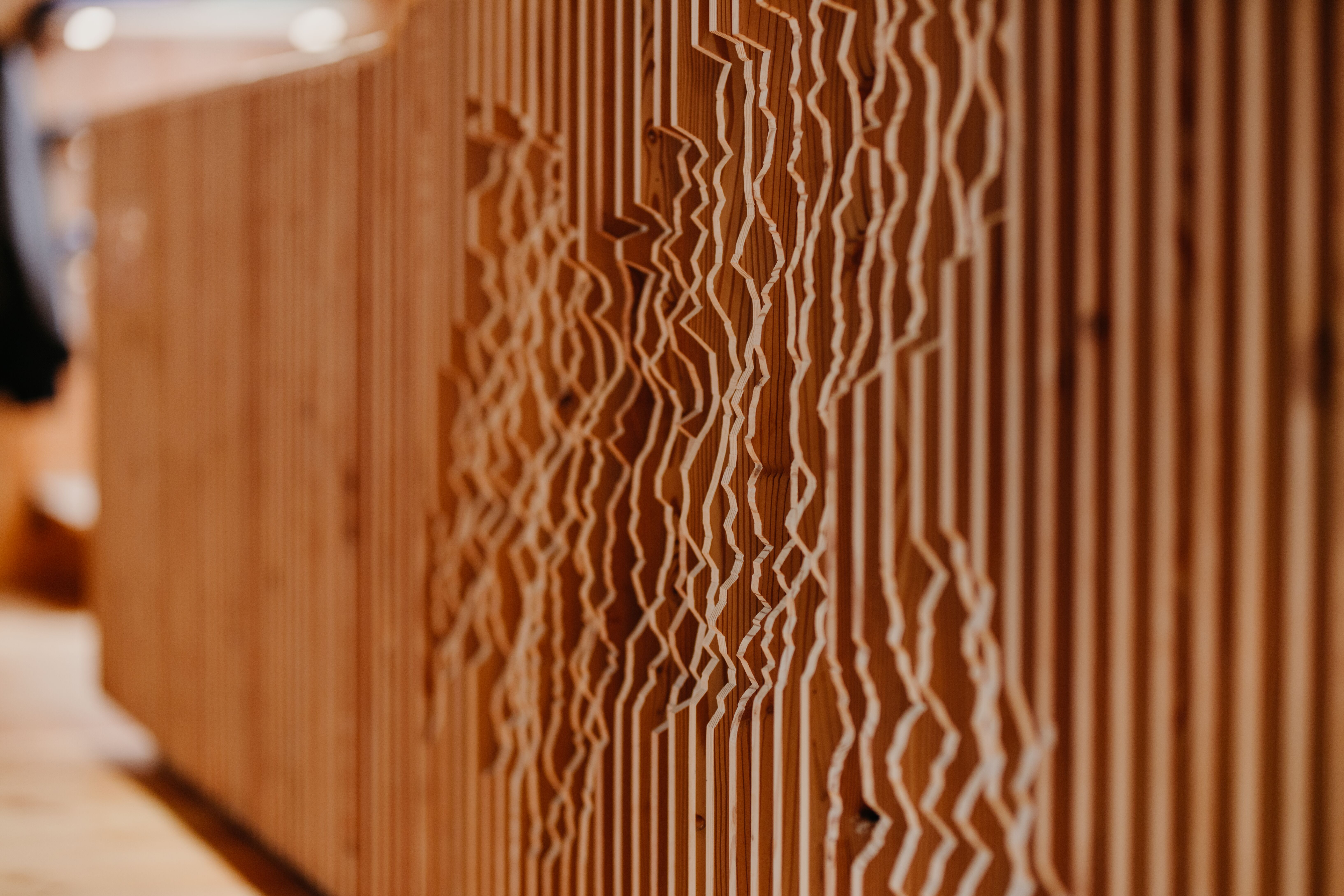 wooden wall with mountain structure