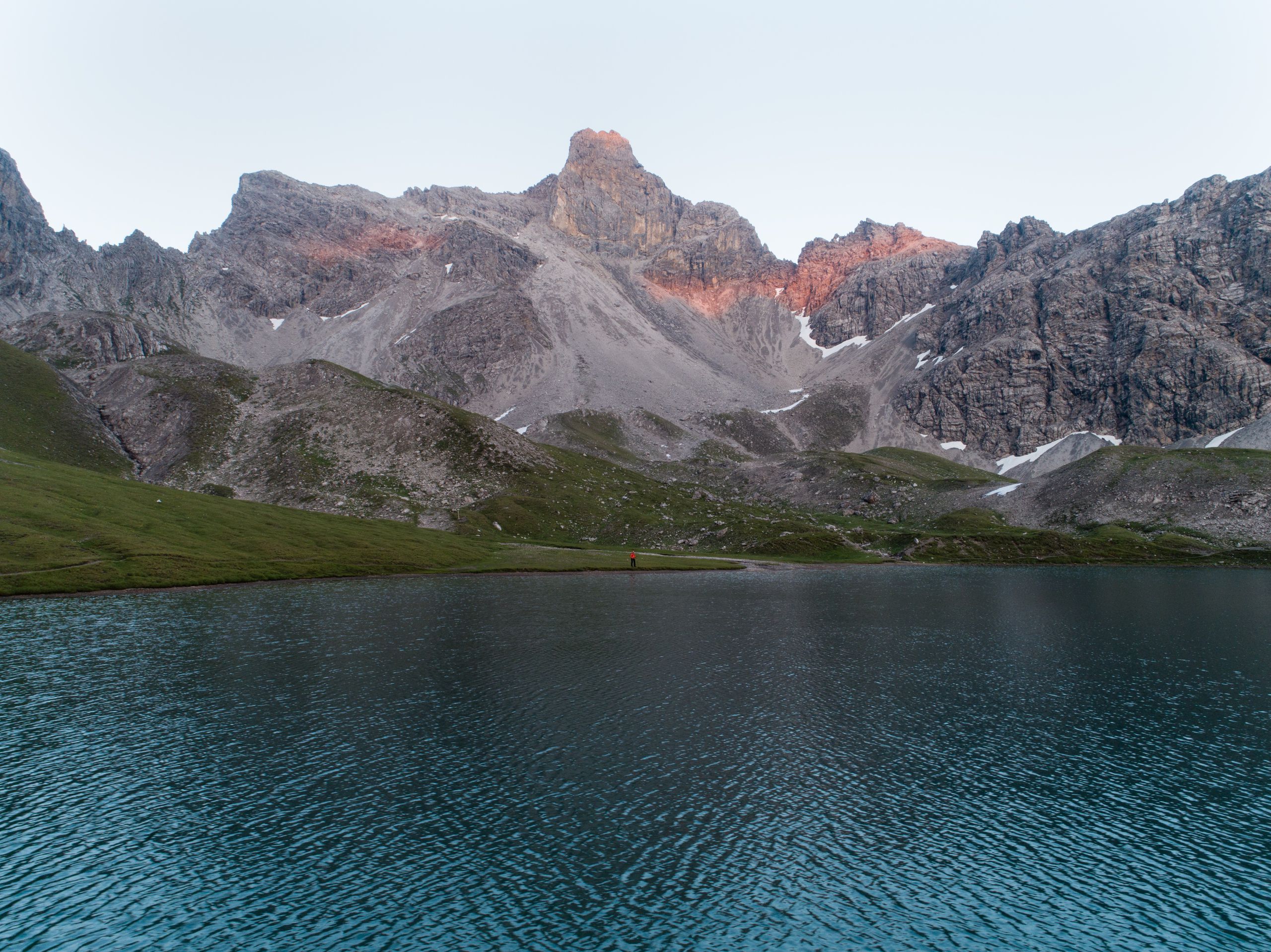 Lake "Seebensee" with mountains in the background