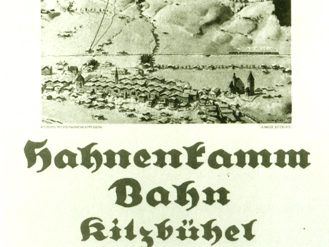 Old picture of the Hahnenkamm mountain railway