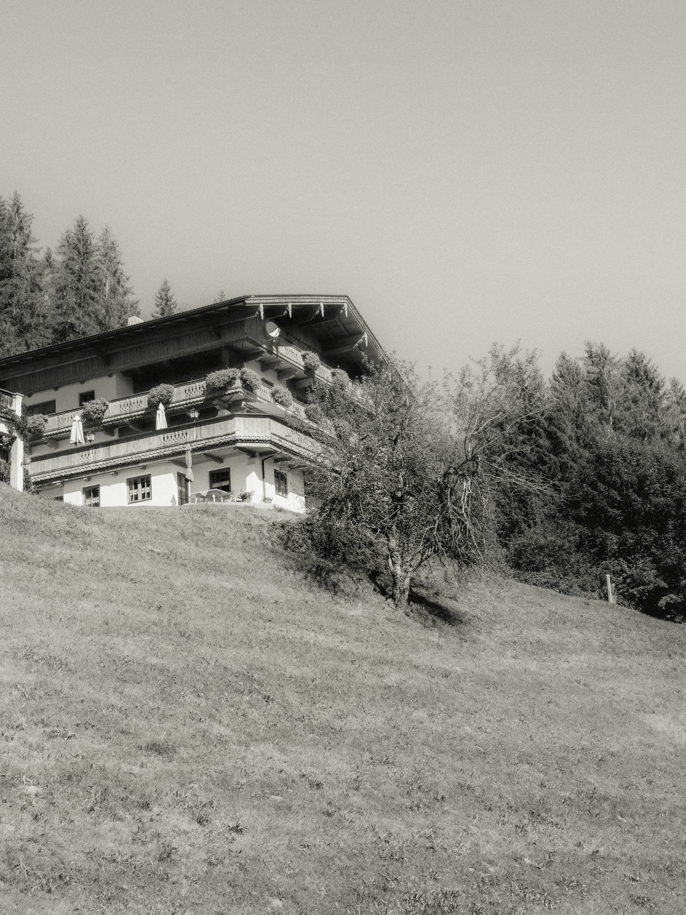Gasthof Schulhaus, Foto in schwarz-weiß